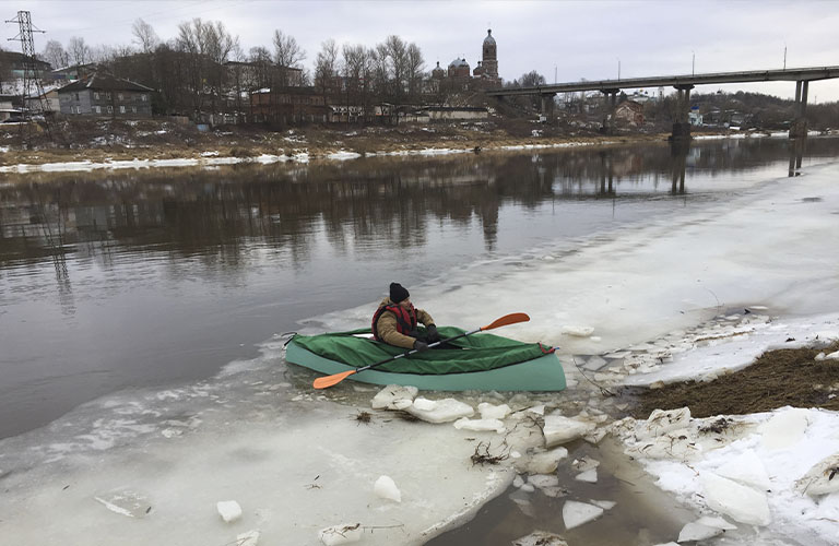 Особенности зимнего каякинга на Клязьме