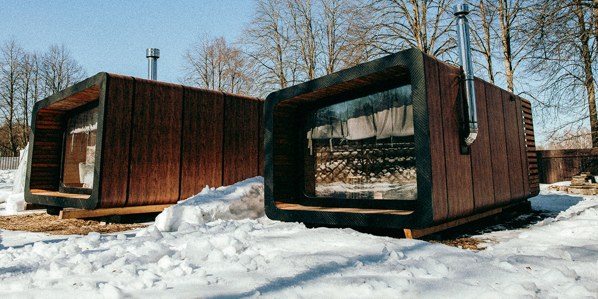 Камин и панорамные окна на 15 квадратных метрах. Усовершенствованная версия модульного дома