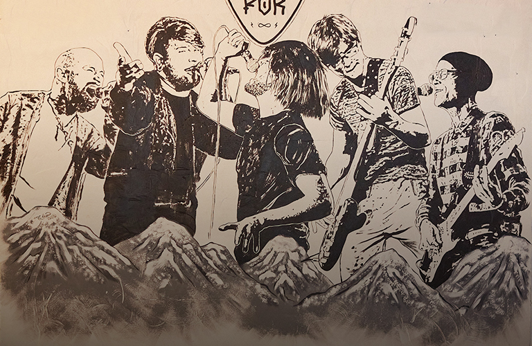 Финалистов «ВладРок’2022» увековечили в граффити на стене концертного бара «ЦЕХ»