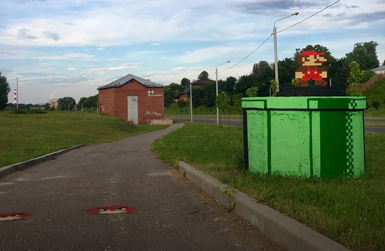 Из вселенной Dendy в реальность: на Лыбедской магистрали поселился Марио