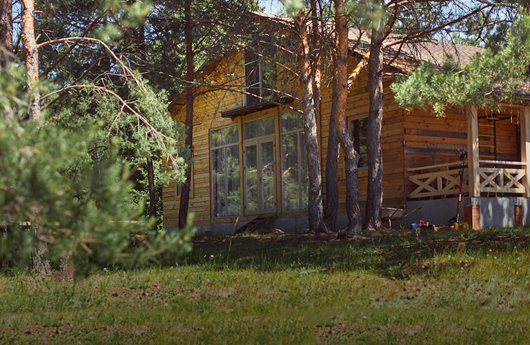 Резные ворота и участок с колодцем: двухэтажный дом Найденовых на краю соснового леса