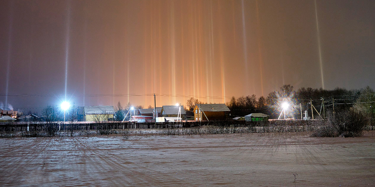 Световые столбы, гало, аномальные холода и толпы туристов. Первые рекорды наступившего года