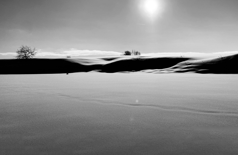 От снежных волн до силуэтов. Кинематографичные кадры черно-белого города