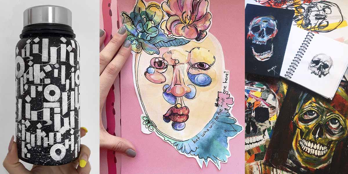 Причудливые портреты, дотворк и каллиграфия