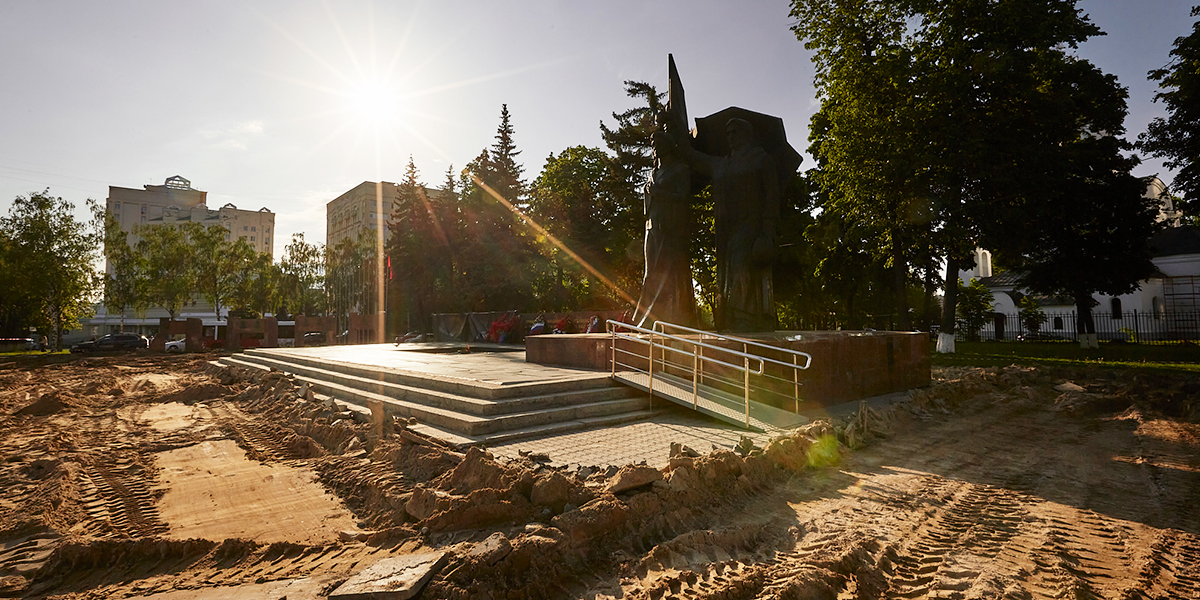Во Владимире стартовал первый этап благоустройства площади Победы