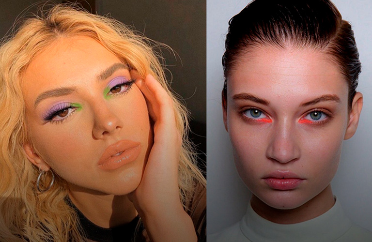Графичные стрелки, неоновая подводка и другие тренды в макияже этого лета
