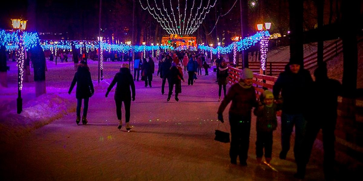 Огненное шоу, диджеи, фигуристы. Празднества на главном катке Владимира