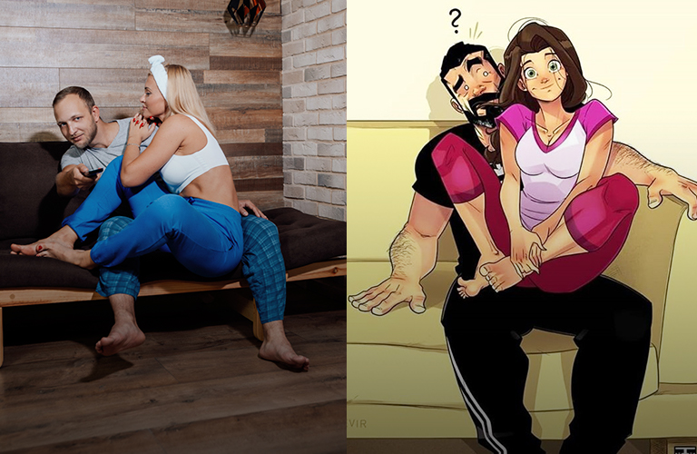 Траблы семейной жизни: владимирцы повторили серию популярных в Сети комиксов о любви