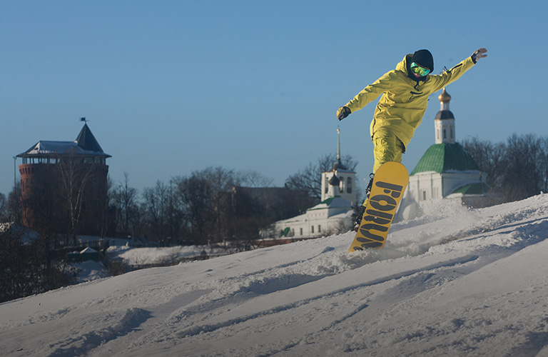 Фрирайд на сноубордах в самом сердце Владимира