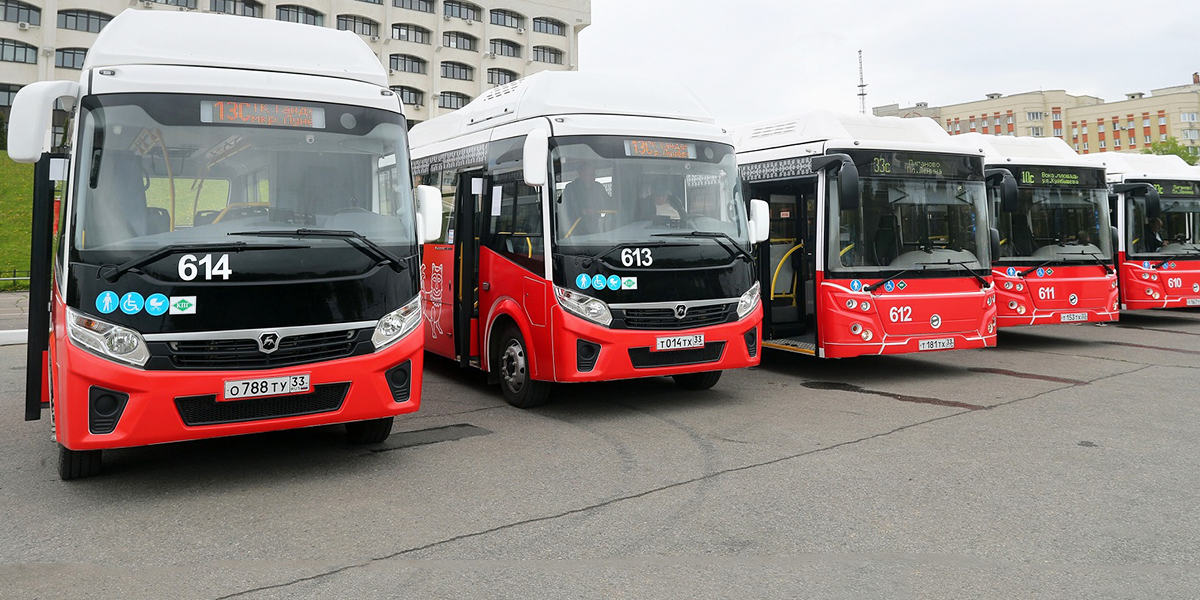 Новые экологичные автобусы, оснащенные системой климат-контроля, выпустили на улицы Владимира
