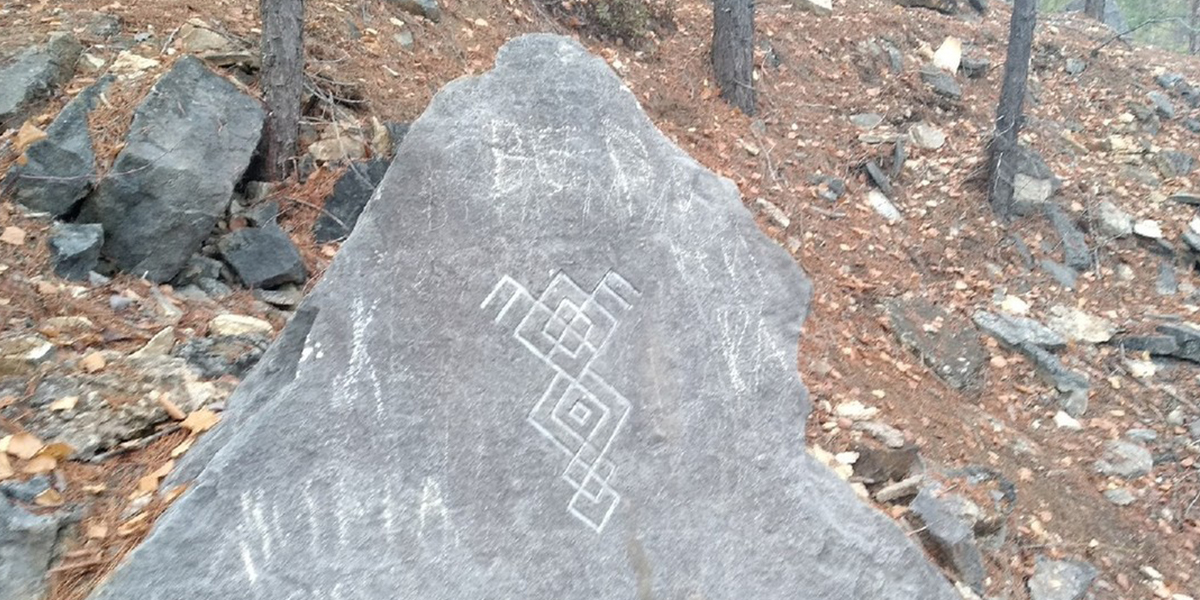 Рунический став и спиральные окаменелости Дюкинского карьера