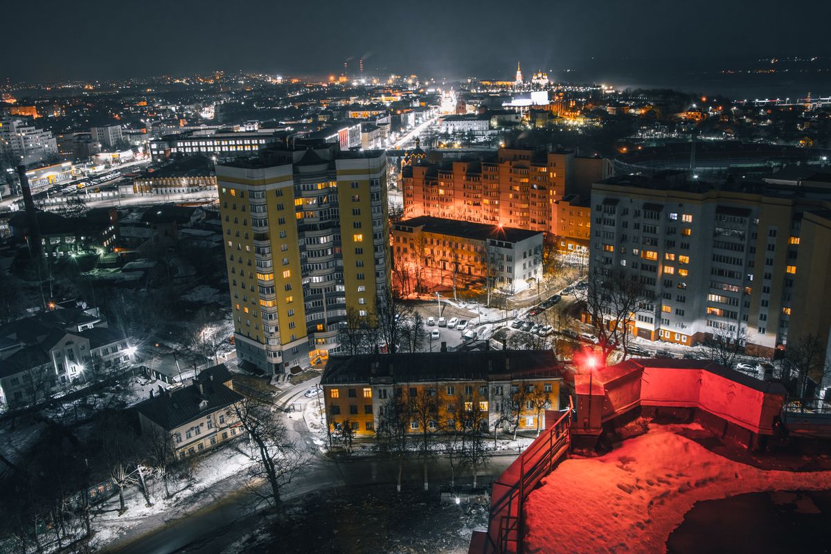 Вид с крыши дома на Садовой