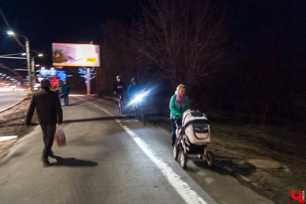 Ночной тест-драйв велодорожек во Владимире