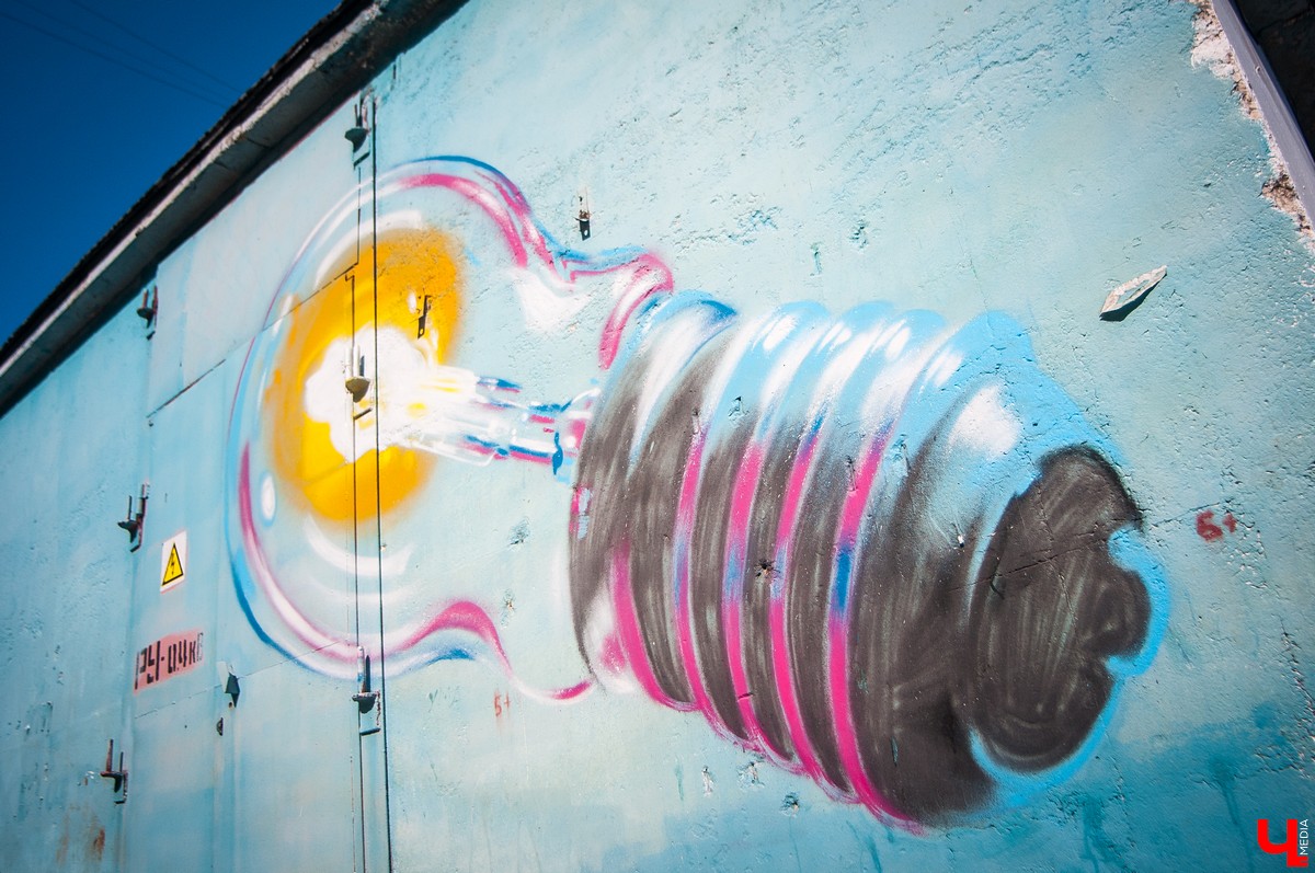 Фотоподборка владимирских трансформаторных будок, на которых нарисованы крутые граффити, с точными адресами и координатами