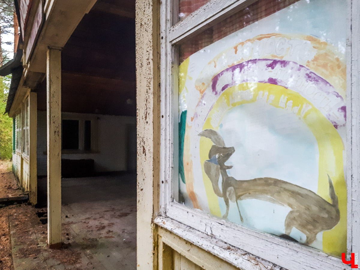 В лесу в Суздальском районе мы случайно набрели на пионерский лагерь “Юность”, который несколько лет простоял заброшенным. Мародеры до него не добрались, а потому постройки остались целыми