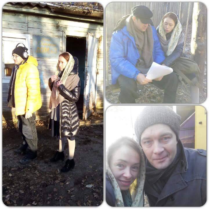 Александра Морозова на съемках сериала «Штрафник»