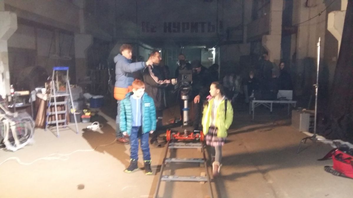 Ольга Ковалева на съемках Ералаша