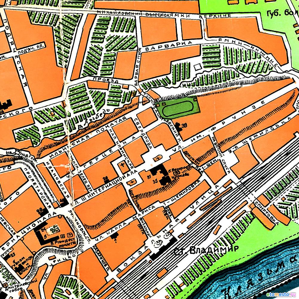 Карта Владимира 1927 года