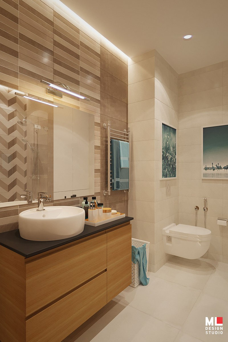 Дизайн интерьера в однокомнатной квартире по проекту Марии Мухаевой