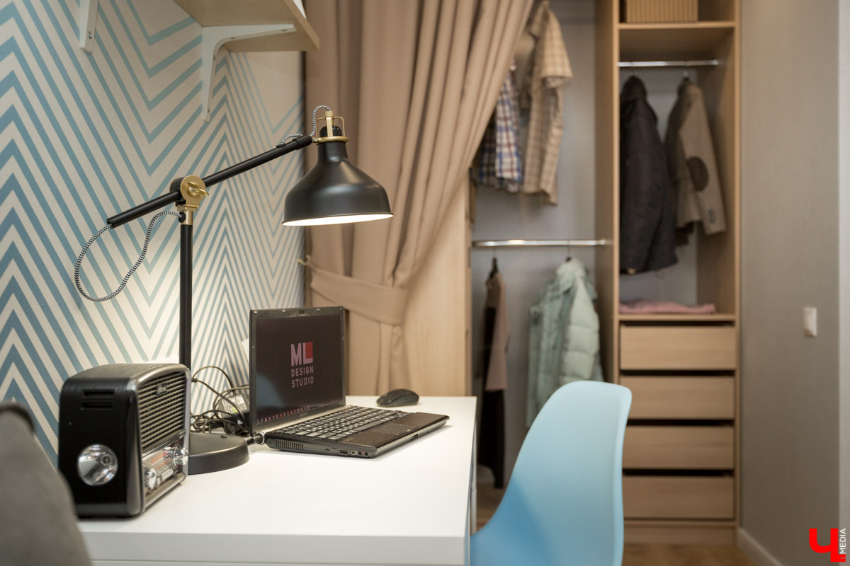 Дизайн интерьера в однокомнатной квартире по проекту Марии Мухаевой