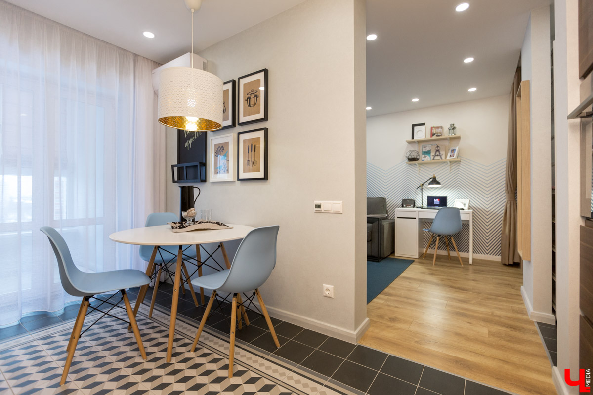 Дизайн интерьера в однокомнатной квартире по проекту Марии Мухаевой