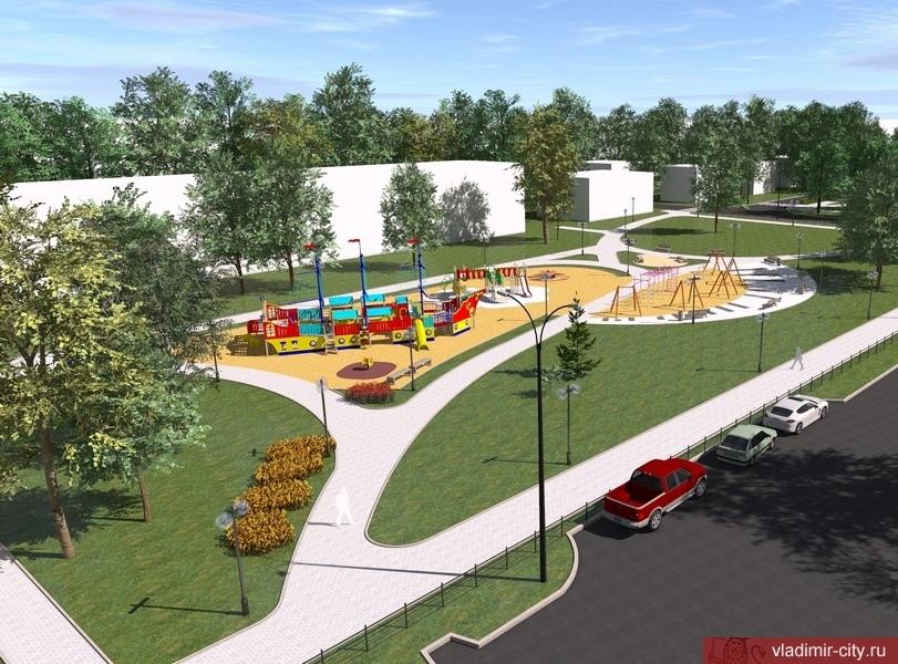 Макет сквера на улице Чайковского во Владимире