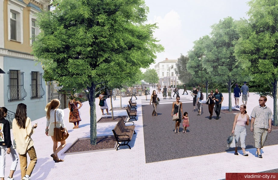 Макет сквера на Девической во Владимире