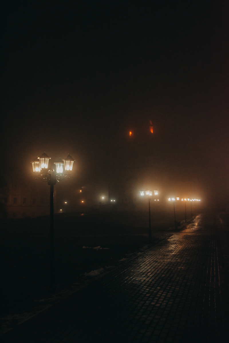 Пустые улицы, стук каблуков по брусчатке, вокруг туман. Как владимирские фотографы запечатлели зловещий декабрь?