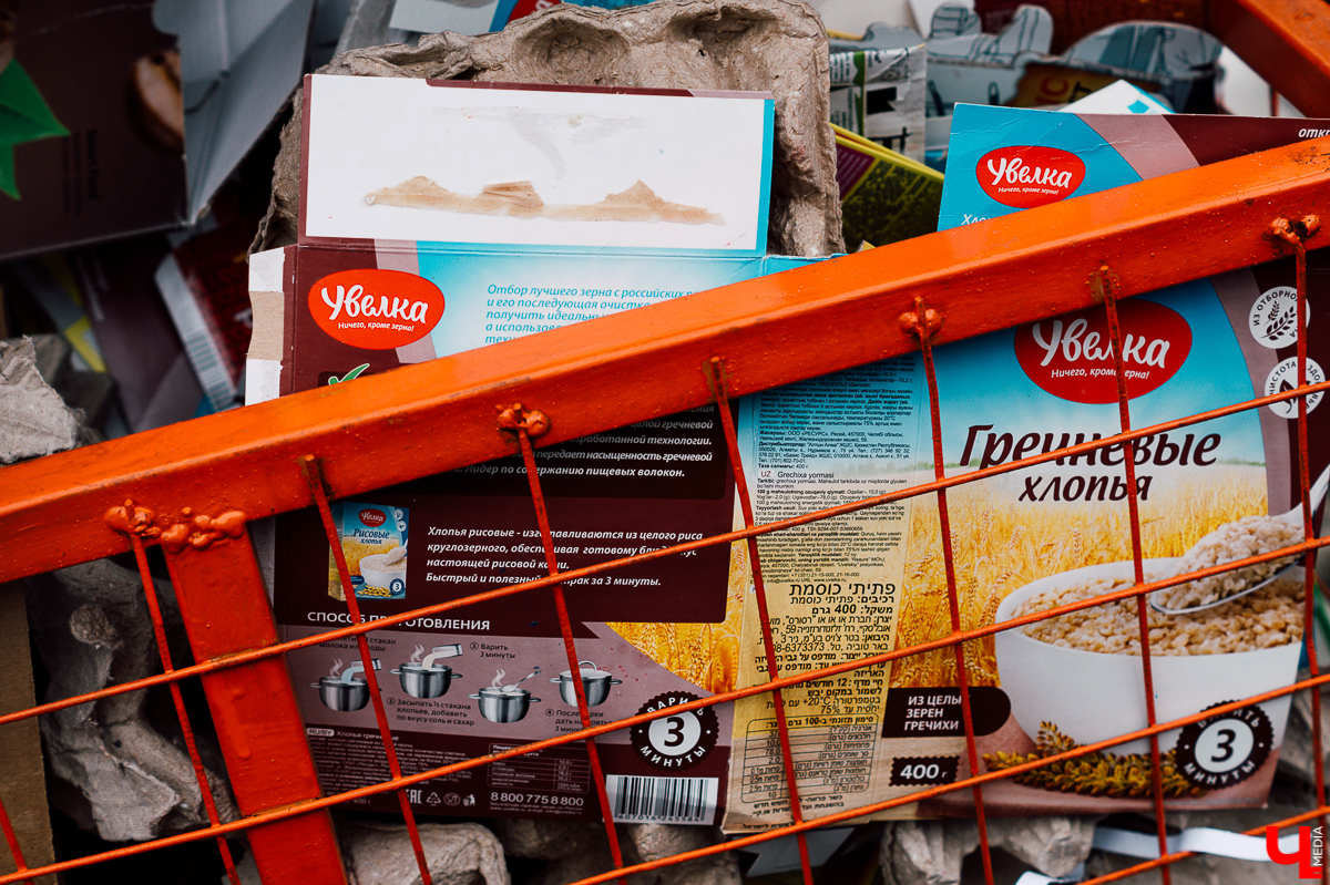 Во время митинга за раздельный мусор во Владимире участники принесли несортированный мусор и разбили по фракциям 10-метровую гидру из упаковки