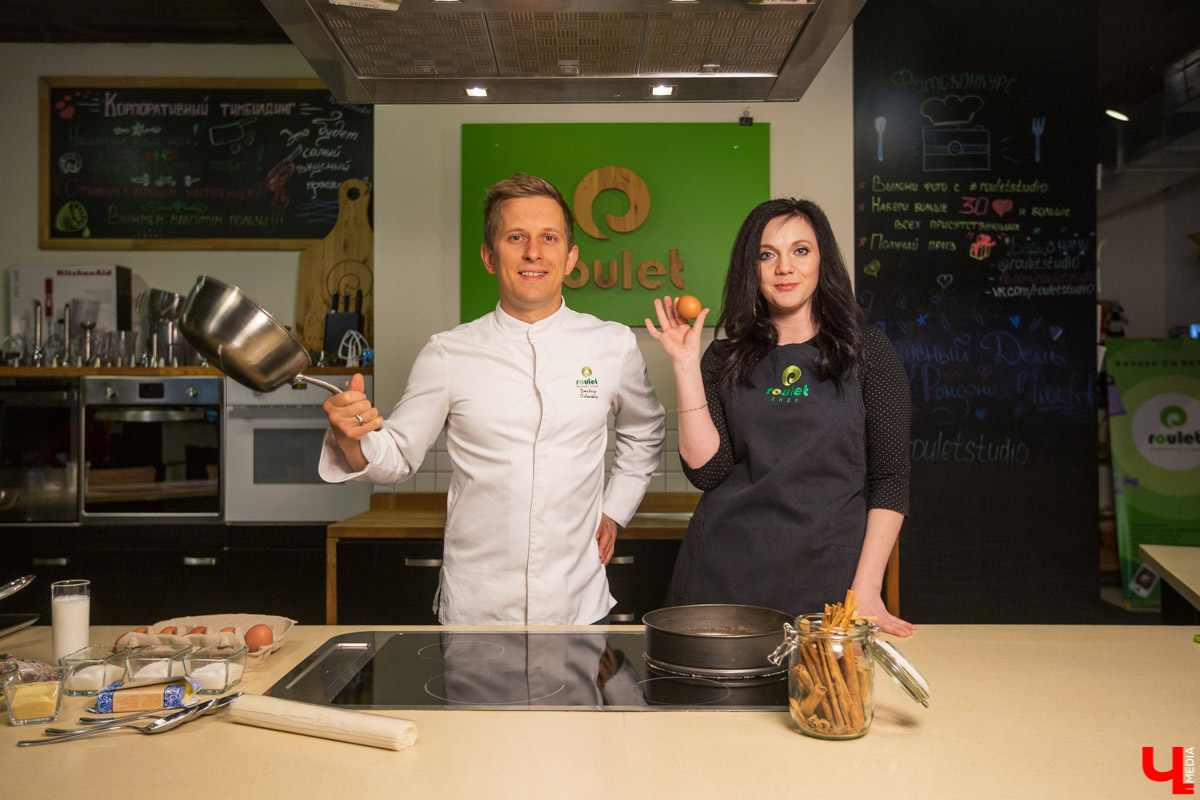 Шеф Орловский и модельер Рязанова соединили цейлонскую экзотику и греческий классический десерт в студии Roulet