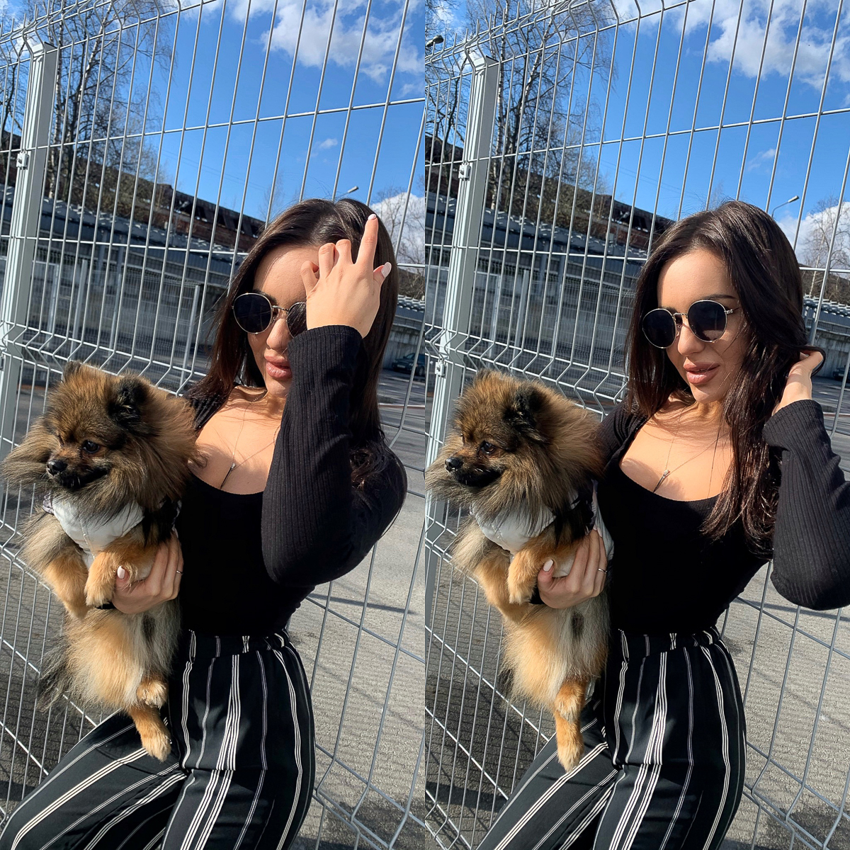 Татьяна Якунина любит женственную одежду. Она знает, как произвести впечатление на своего мужчину, и даже с собачкой гуляет, облачившись в изящный наряд