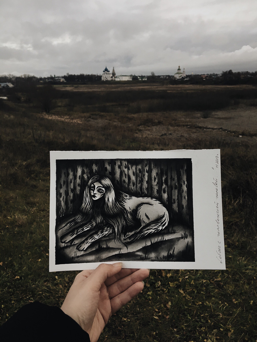 Продолжая обзор умельцев из Суздаля, поговорим о тату-мастере Анастасии Андрияновой, которая играет со страшными сказками