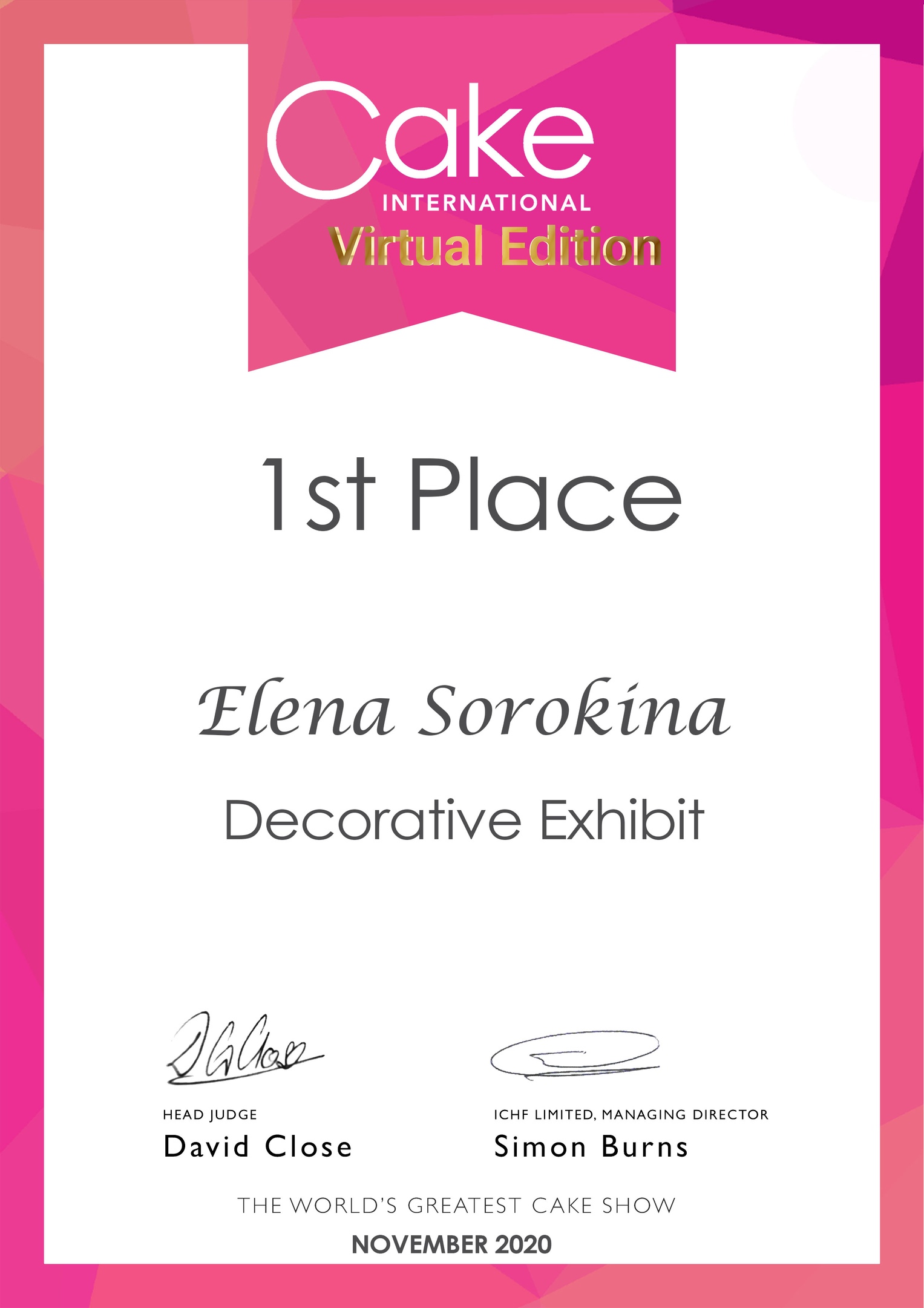 Как много все-таки умельцев в нашем крае. В Александрове, например, живет кондитер, которая не так давно взяла первое место на лондонском конкурсе «Cake International».