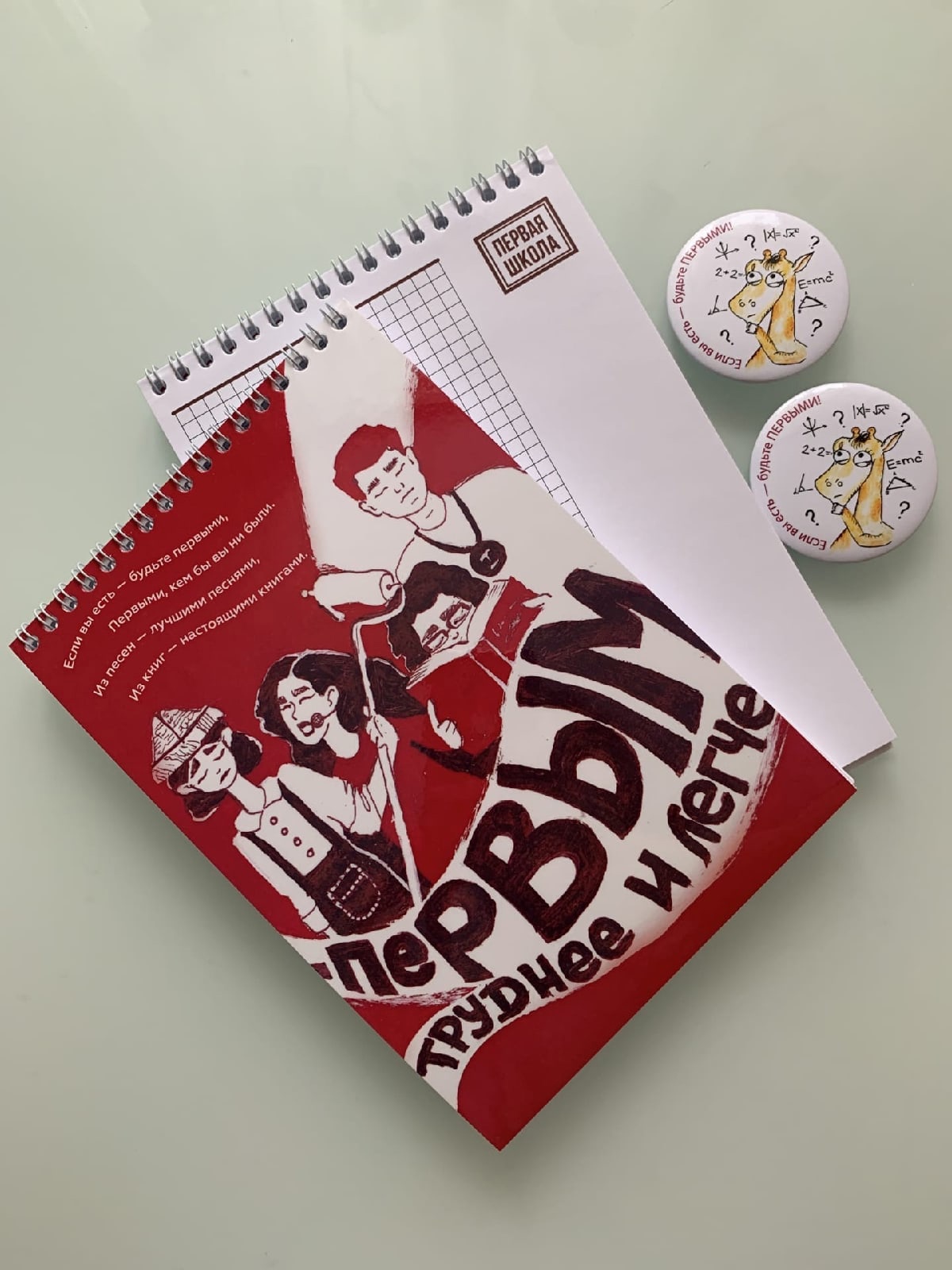 Узнаваемость Первой школы, рассказывает заместитель директора, сейчас базируется на целом спектре мерча - это блокноты для учителей и учеников, шопперы, футболки и худи, бутылки для воды, значки. А началось все с уникальной одежды, которая появилась раньше подаренного Юрием Дудем футбольного поля.