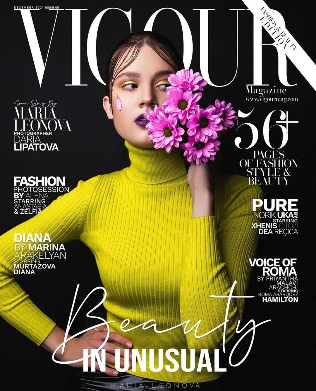 Фотограф Дарья Липатова и модель Мария Леонова поделились позитивной новостью: их творческий проект опубликовал канадский глянцевый журнал VIGOUR Magazine.