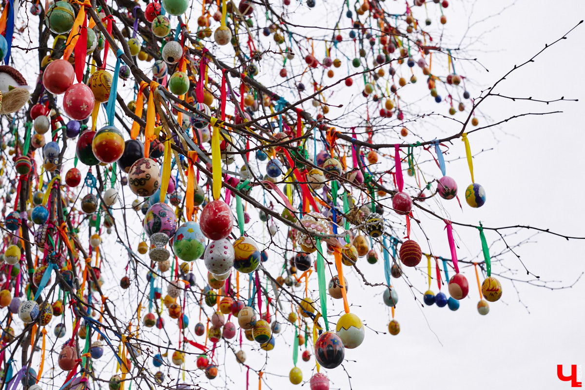 Около 10 000 пасхальных яиц украсили двадцатиметровую липу в парке Пушкина во Владимире. Раскрашенные деревянные заготовки развешивали с автовышки почти целый день – было очень много желающих принять участие в популярной акции. В этом году более 4000 владимирцев и более 270 организаций трудились для Пасхального дерева. Мало того, акция вышла за пределы региона – заготовки отправились в 27 российских городов и 7 стран!