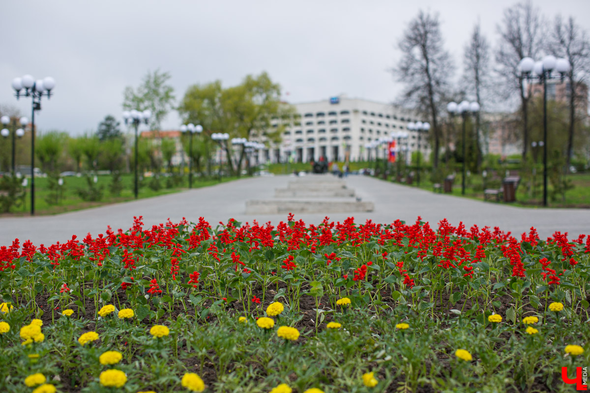 В «Патриотическом сквере» во Владимире, который открылся еще прошлым летом, начался третий этап благоустройства. Показываем, что там уже сделали, и рассказываем, что сделать только планируют.