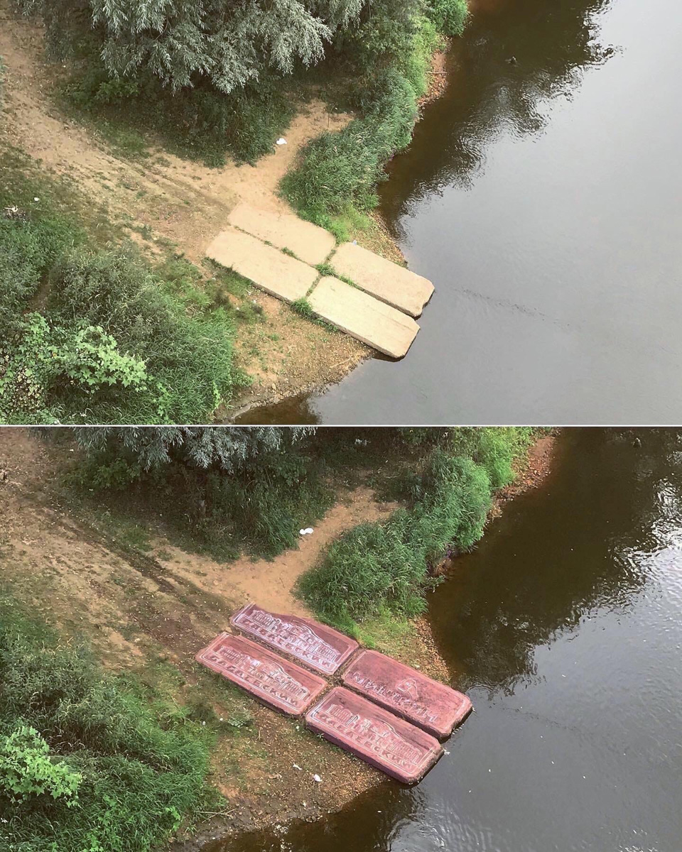 На берегу реки Клязьмы появилась огромная плитка шоколада «Бабаевский». Это художник, известный под псевдонимом Мишкин, преобразил ранее малоприметный объект. Получилось не просто вкусно, но и со смыслом.