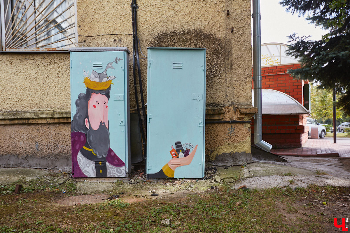 В коллекции владимирских стрит-артов прибавление – сразу плюс три новых рисунка. Все они сделаны профессиональными художниками в рамках фестиваля уличного искусства «Загфест».