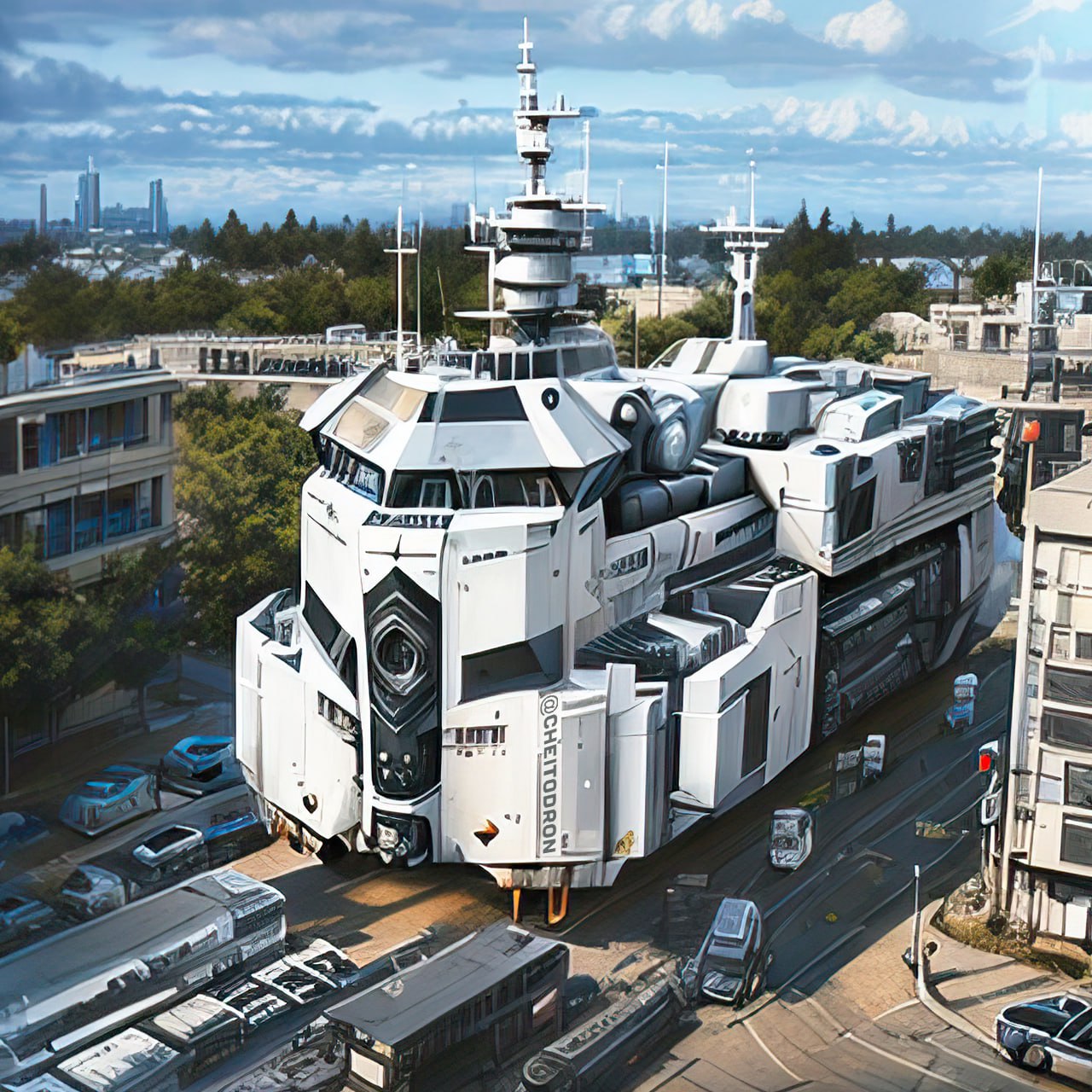 «Ключ-Медиа» ради интереса поэкспериментировал с искусственным интеллектом. Учитывая опыт коллег, белокаменные и златоглавые памятники мы визуализировать не стали. Придумали другое развлечение: провели через бесплатную нейросеть редакционные фотографии и дали «художнику» задачу вписать в них персонажей известных фильмов. Получилось кривовато, но интересно и местами смешно.