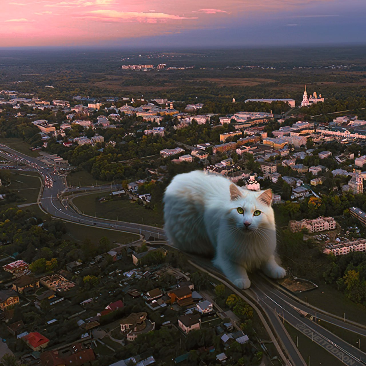 Четыре нейропятницы Telegram-канала «Чей-то дрон» позади. Золотые ворота пронеслись сквозь несколько измерений, город сильно изменился. Технологии не пощадили даже котов! Наслаждаемся эффектным визуалом и узнаём у авторов Telegram-канала, как создаются нерукотворные картины.