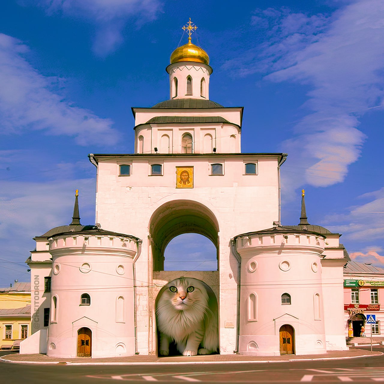 Четыре нейропятницы Telegram-канала «Чей-то дрон» позади. Золотые ворота пронеслись сквозь несколько измерений, город сильно изменился. Технологии не пощадили даже котов! Наслаждаемся эффектным визуалом и узнаём у авторов Telegram-канала, как создаются нерукотворные картины.