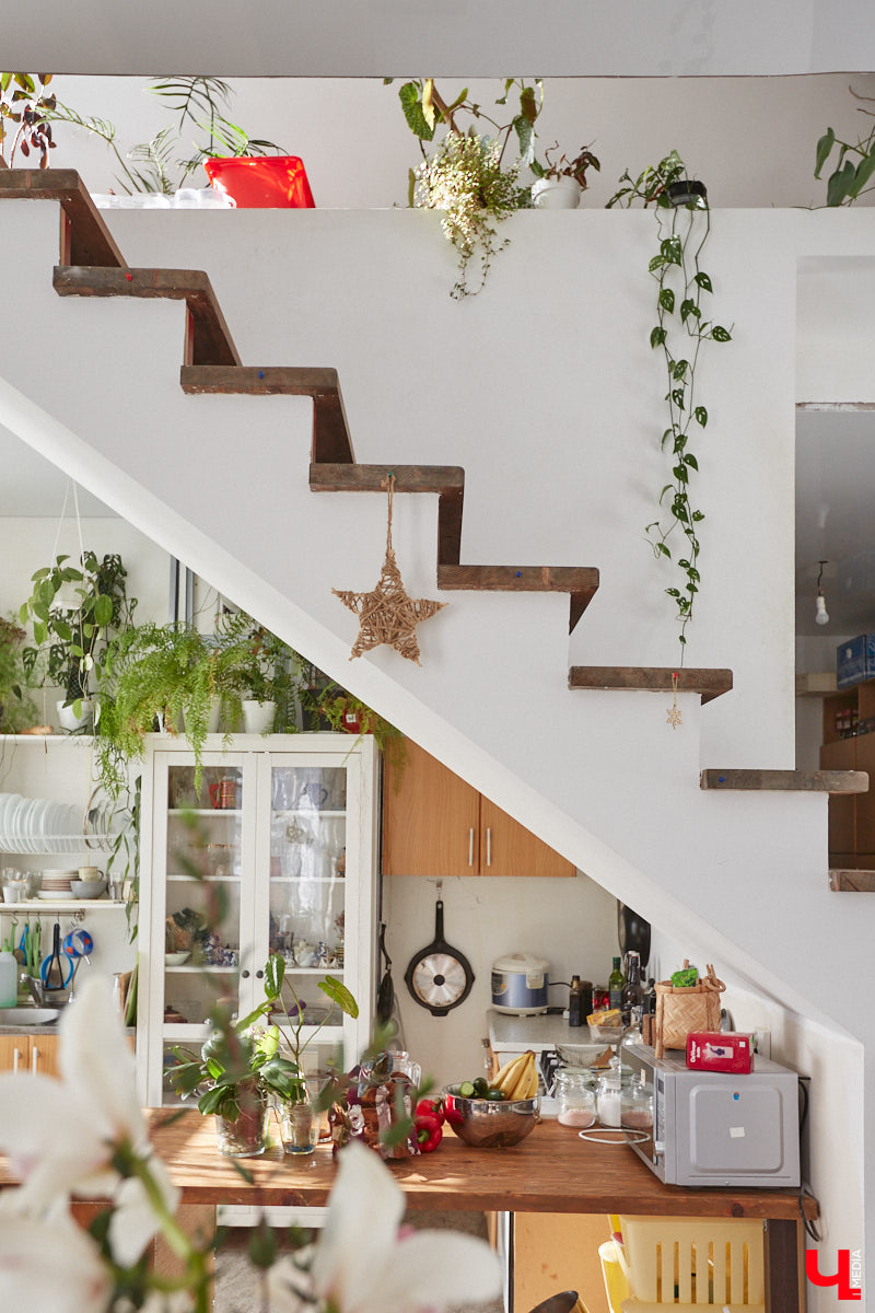 У коллекционера растений из Владимира Екатерины Вдовиной в доме тысячи видов цветов. Специально для них даже построили большую оранжерею с панорамными окнами, но и этого оказалось мало. Сейчас на 150 квадратных метрах таунхауса нет места без яркого акцента зеленого цвета. Но самое интересное: пространство для жизни Екатерине приснилось задолго до его покупки. 