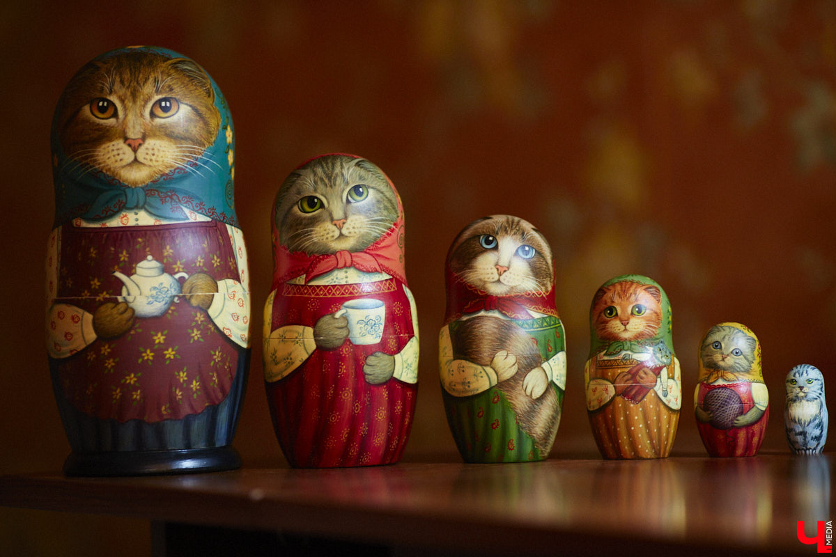 Владимирская мастерица Виктория Цагареишвили расписывает авторские матрешки. В ее коллекции в основном хорошо узнаваемые персонажи из русских народных сказок: Баба-яга, Дед Мороз, все герои «Репки». Также есть милые совы, котики в платочках. И двух одинаковых образов не найти.
