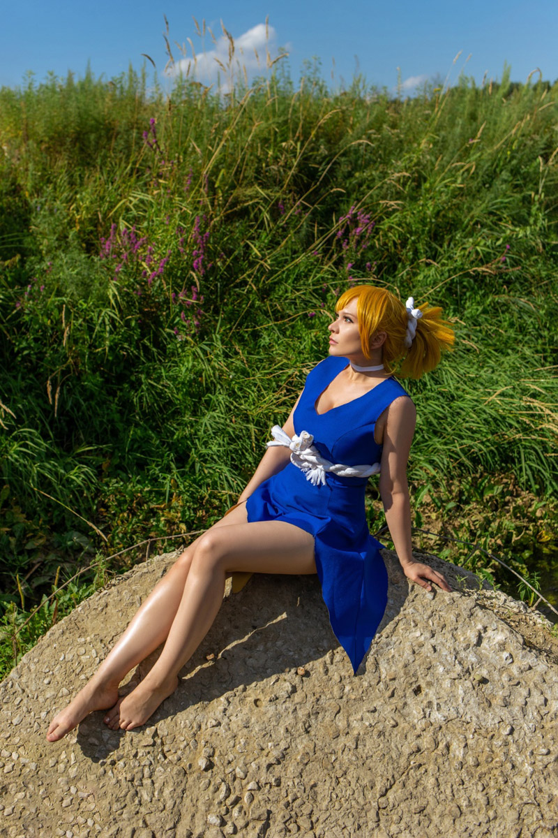 Участники косплей-команды из Владимирской области организовали фотосессию на тему популярного аниме. Все костюмы ребята сделали своими руками. В результате персонажи «Доктора Стоуна» материализовались прямо на берегу реки Клязьмы.