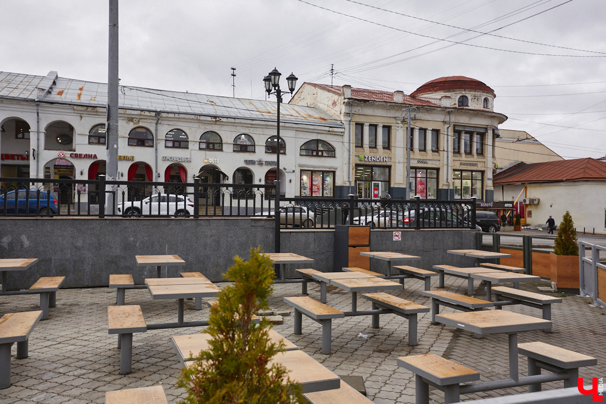 17 декабря 1911 года во Владимирской Городской управе было зарегистрировано дело о разрешении купцам Платонову и Ионову перестроить торговые помещения в торговых рядах, выходящих на Царицынскую улицу. В 1913 году по проекту архитектора Сергея Жарова, который ранее проектировал кинотеатр «Ампир» («Художественный»), построена двухэтажная ротонда с куполом — угловая часть восточной линии Торговых рядов на улице Царицынской (Гагарина). После революции именно в этом корпусе был открыт первый владимирский ГУМ.