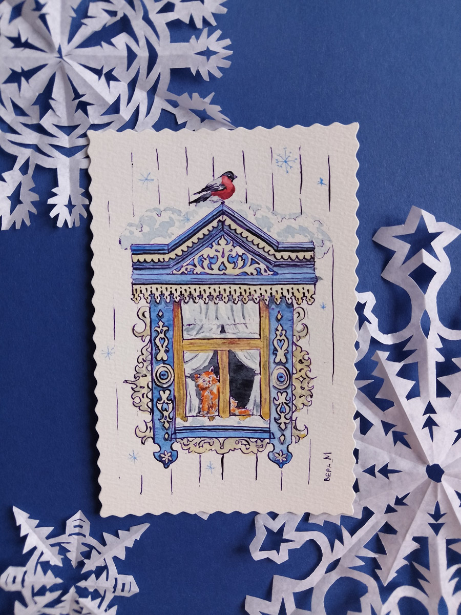 Художница из Перми создала открытки, на которые ее вдохновили наличники Владимира и Суздаля. После путешествия по 33-му региону Вера Морозова с уверенностью заявляет: наши архитектурные элементы кардинально отличаются от тех, что сохранились в других городах.