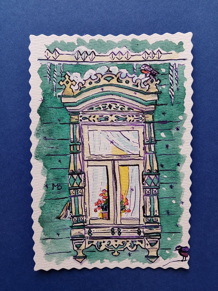 Художница из Перми создала открытки, на которые ее вдохновили наличники Владимира и Суздаля. После путешествия по 33-му региону Вера Морозова с уверенностью заявляет: наши архитектурные элементы кардинально отличаются от тех, что сохранились в других городах.