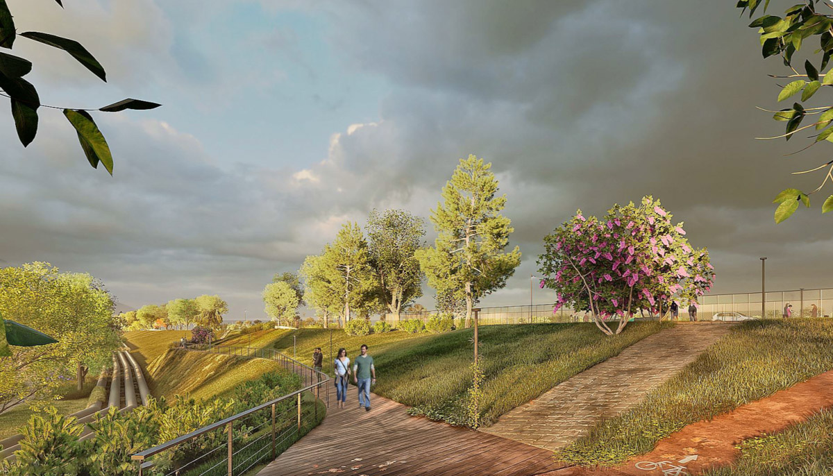 Пока Лыбедская магистраль — недружелюбная для пешеходов территория. Но эта ситуация скоро изменится. Там появится линейный парк с озеленением и точками притяжения, который должен замкнуть контур туристического маршрута по границам древнего города. С проектом благоустройства «Ключ-Медиа» познакомили его авторы.