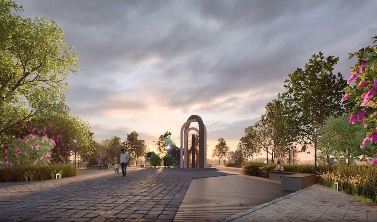 Пока Лыбедская магистраль — недружелюбная для пешеходов территория. Но эта ситуация скоро изменится. Там появится линейный парк с озеленением и точками притяжения, который должен замкнуть контур туристического маршрута по границам древнего города. С проектом благоустройства «Ключ-Медиа» познакомили его авторы.